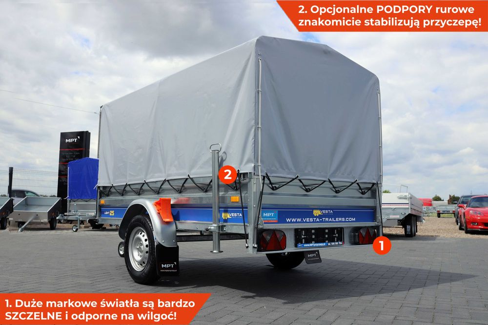 Nowa przyczepka z plandeką 252x135x37 VESTA Light 25 Plandeka lekka