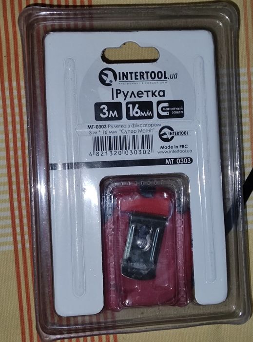 Рулетка измерительная INTERTOOL  3 метра, 16 мм.