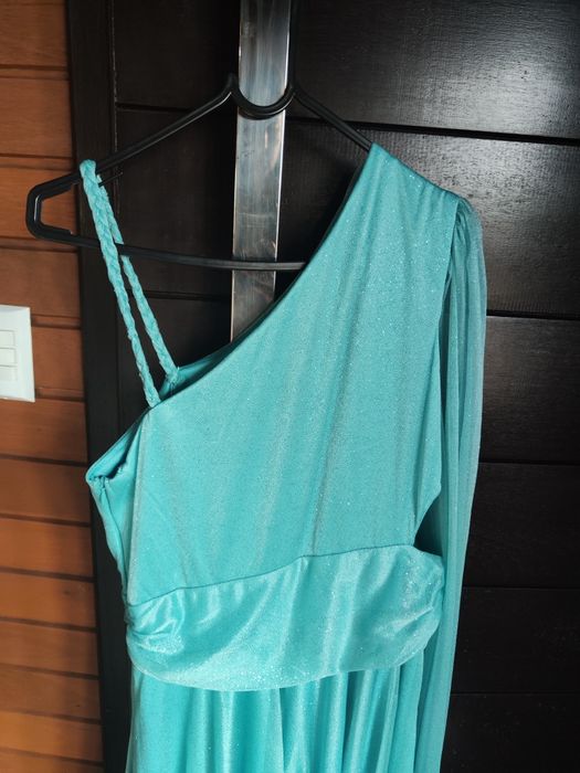 Vestido longo azul Tiffany