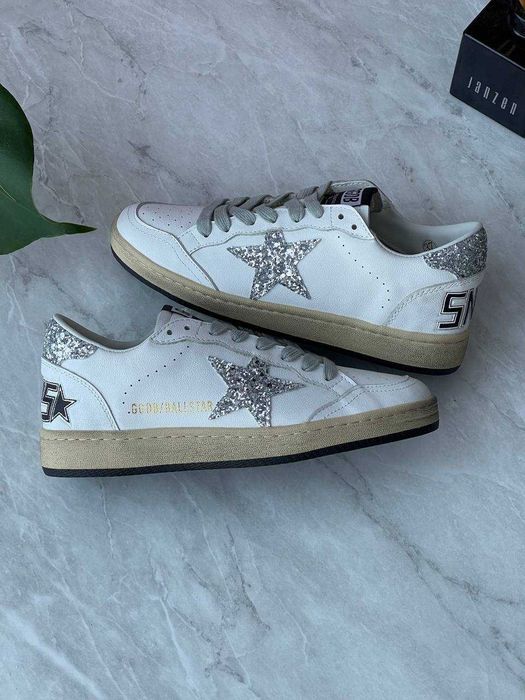 Кросівки Golden Goose GGDB Ballstar White Silver Glitter premium