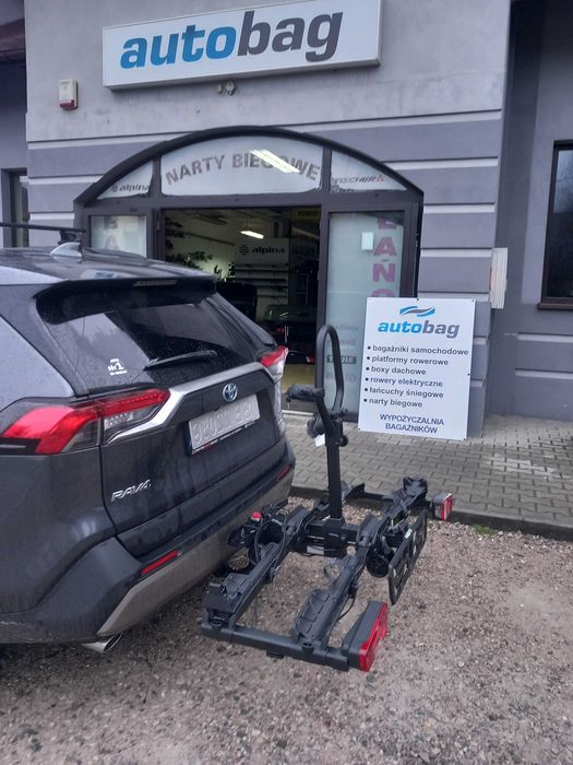 Mocna platforma na 2 rowery elektryczne z grubymi i bardzo grubymi oponami  świetna do przewożenia fatbików HAPRO Atlas Premium XFold 2