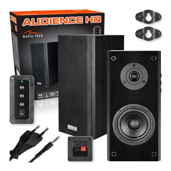 GŁOŚNIKI AUDIENCE HQ Media-Tech 40W stereo drewniane OUTLET