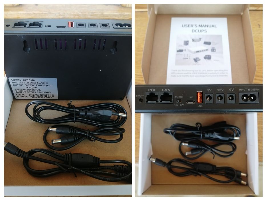 Міні-ДБЖ UPS DC1018P 18W для роутера та ONU, 10400/16000 мАг, Type-C