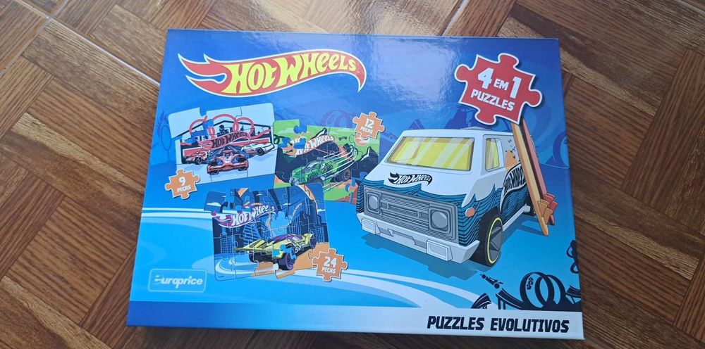 NOVO Hot Wheels - Puzzles Evolutivos 4 em 1