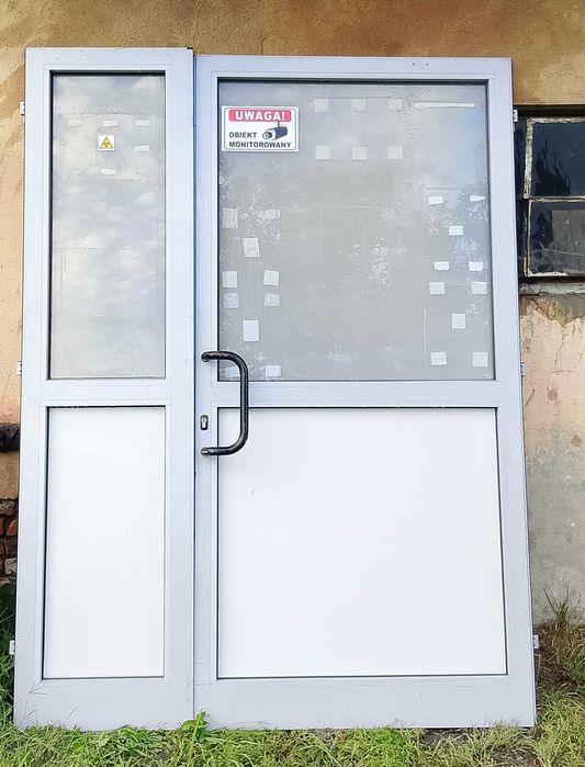 Drzwi zewnętrzne sklepowe gabinetowe 163/218 wejściowe aluminiowe witryna