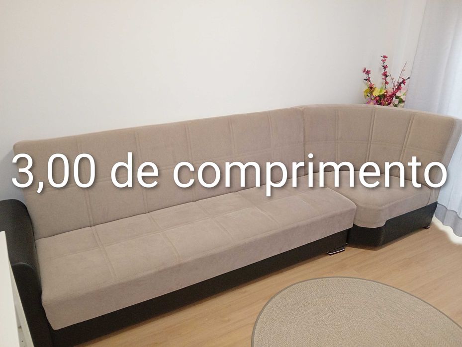 Sofá-cama de canto com arrumação