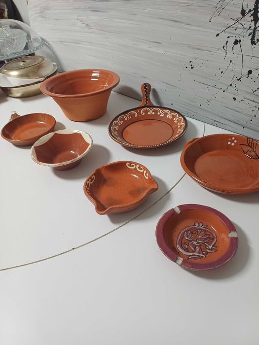Conjunto de louça de barro tradicional Português 7 unidades