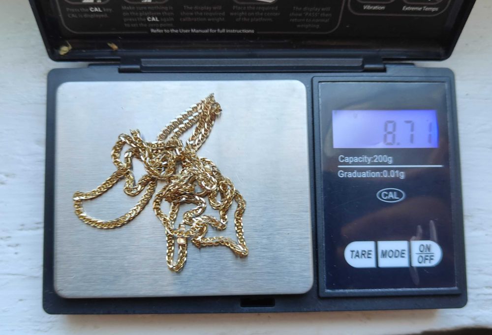 Złoty naszyjnik próba 585 lisi ogon