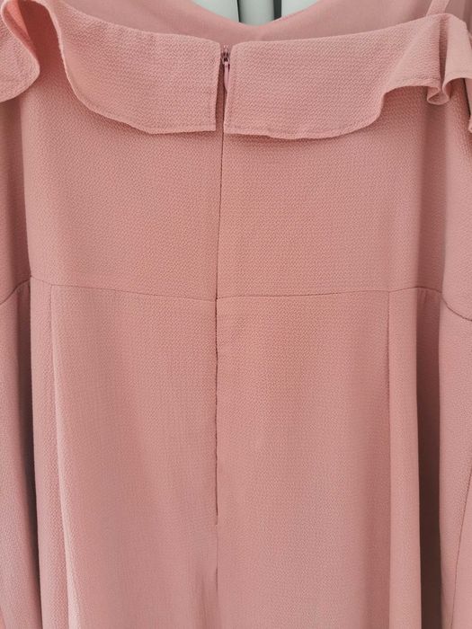 Sukienka wesele komunia długa maxi 44 46 pudrowy róż