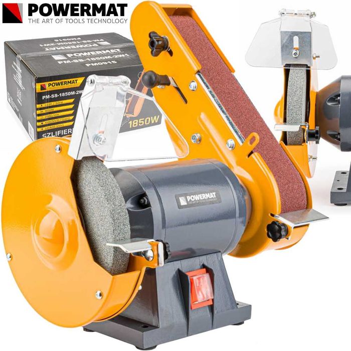POWERMAT Szlifierka Stołowa Taśmowa Kamieniowa 2w1 1850w PM0915