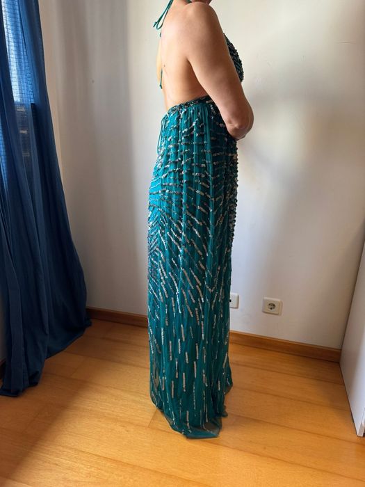 Vestido pedraria azul