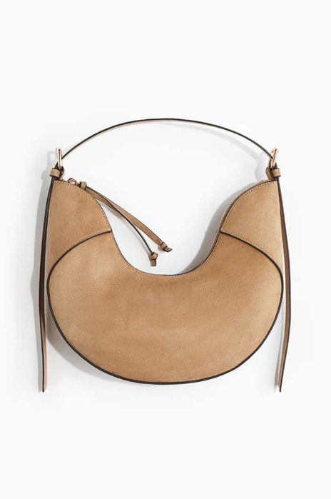 H&M beżowa torebka na ramię U-shape 1289639004