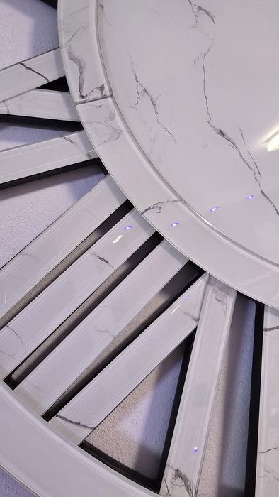 Zegar marmur biały żywica epoksydowa szkło szklany