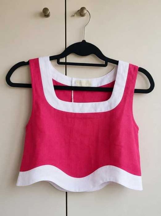 Conjunto Premium em Linho Fúcsia | Top Cropped + Saia - Vita Grace (NOVO)