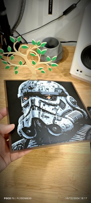 Hueforge Stormtrooper COM Relief 3D Print64376356237826122
