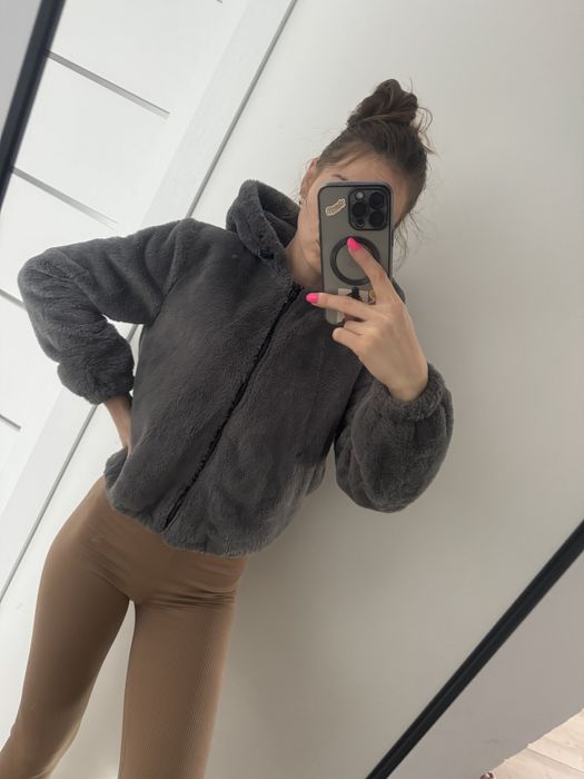 Kurtka bomberka szara miś z kapturem Primark