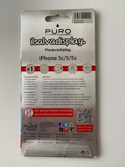 Película protetora iphone 5C/ 5/ 5S (ctt grátis)