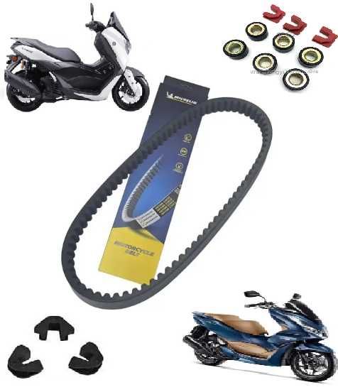 Kit Transmissão CVT PCX 2010 à 2025 e Nmax 2015 à 2024. Correia, guias e roletes  Roletes: 18g ou 10g