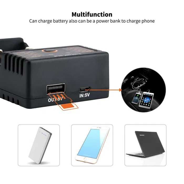 Зарядний пристрій LiitoKala Lii-202 + Ориг Блок Живлення зарядка 18650