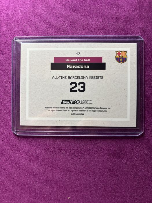 Carta especial Maradona Barcelona paralela topps