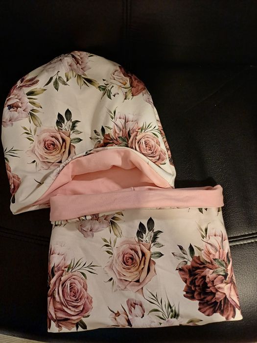Nowy komplet czapka I komin dwuwarstwowy do 58 cm