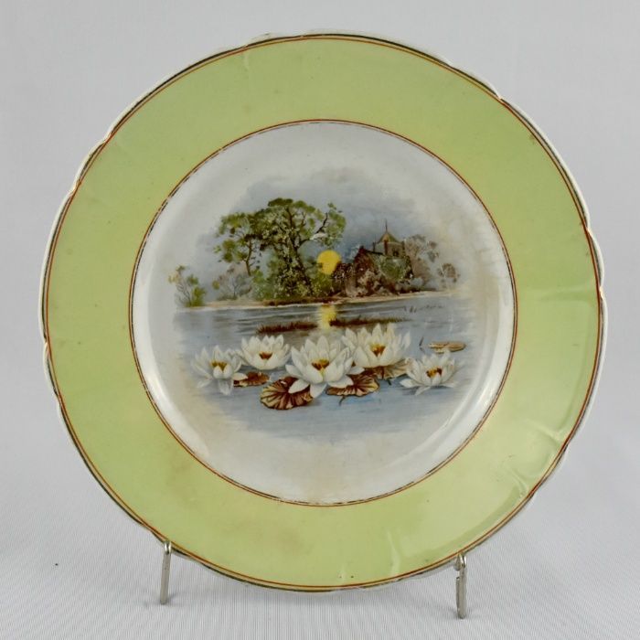 Prato Faiança de Sacavém, (1894 a 1909), paisagens, lago e nenúfares