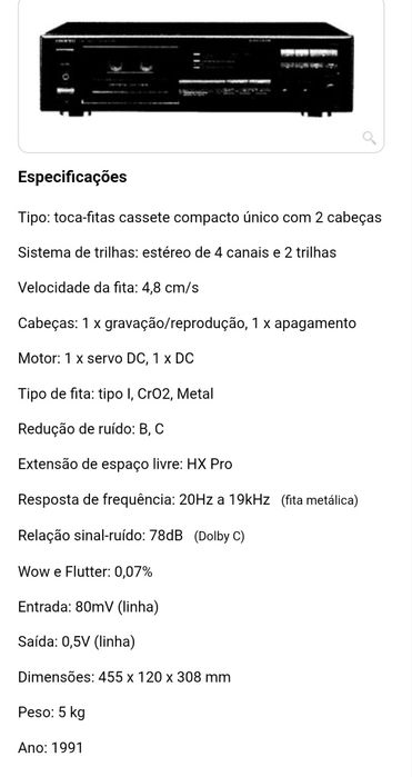 Deck cassetes Onkyo TA-201