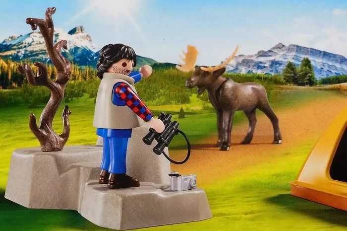NOVO Caixa grande Playmobil Vamos Acampar Carro canoa e tenda