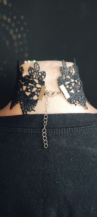 Alternative Goth Victorian koronkowy choker z zawieszką