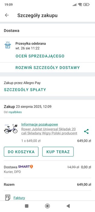 Sprzedam rower składany