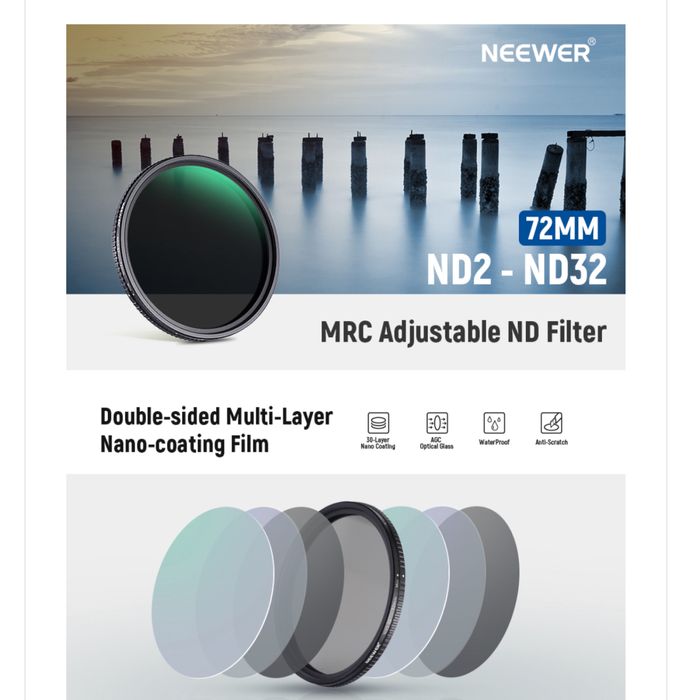 NEEWER ND2 Filter 72mm