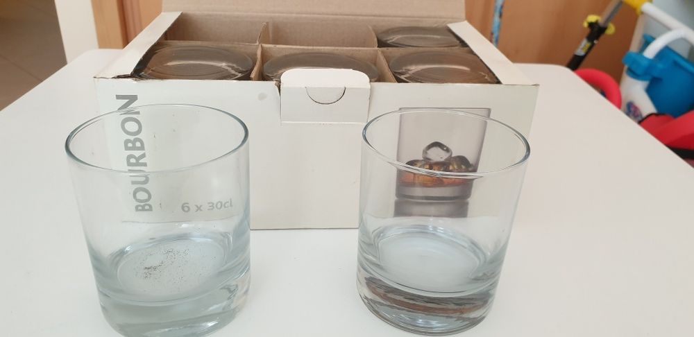 6 copos whisky novos na caixa