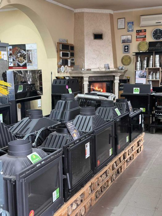 Чавунні, сталеві камінні топки, комплектуючі, монтаж