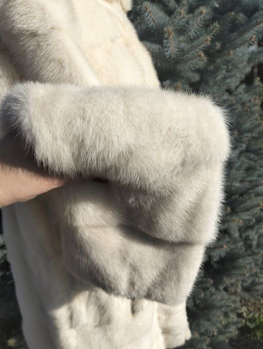 Ог 120! Біла норкова шуба поперечка довга 48-50-52