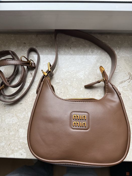 Torebka Miu Miu brązowa, bagietka