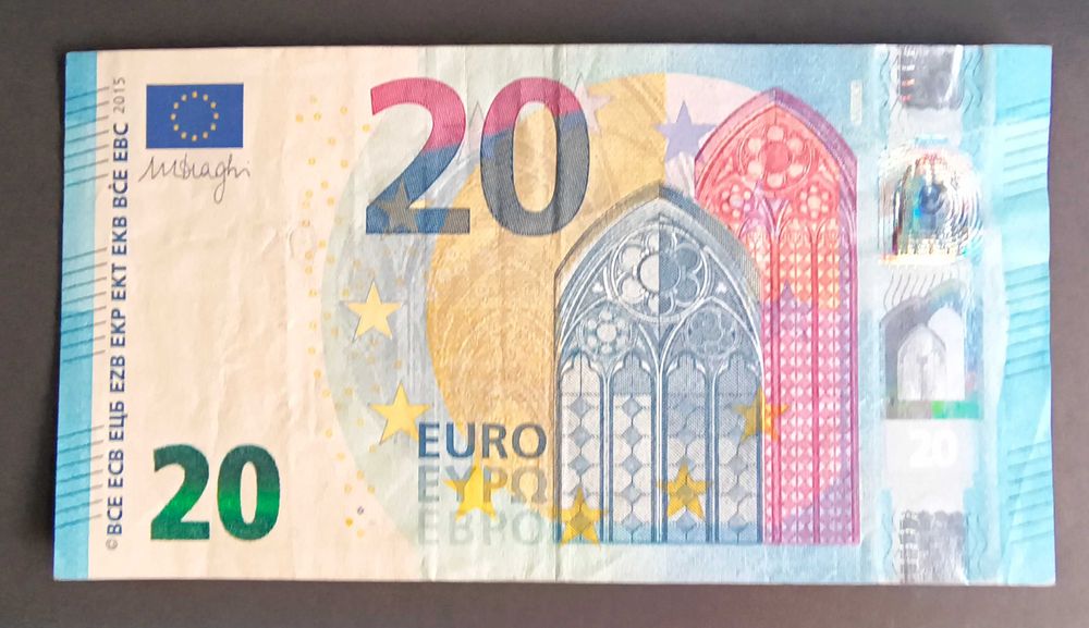 Nota de 20 euros com erro