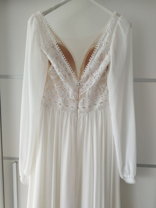 Suknia ślubna w stylu Boho 36 S/ 178cm