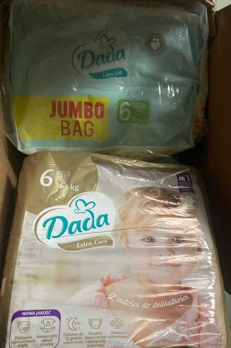 1 x Dada Extra Soft Jumbo Bag 66szt. + 4x 23szt. Dada 6