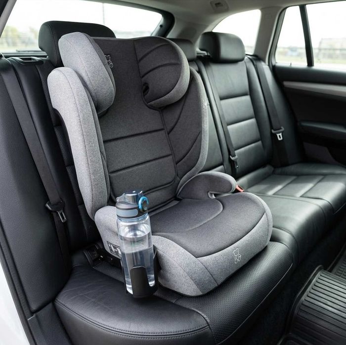 Fotelik Samochodowy ISOFIX 15-36 kg 100-150 cm 3w1 NOWY Dla Dzieci Podstawka Szary I-SIZE R129 + GRATIS