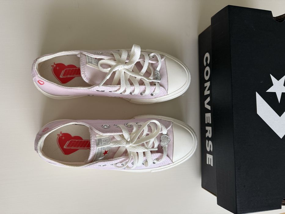 Кеди Converse на платормі , колір ліловий