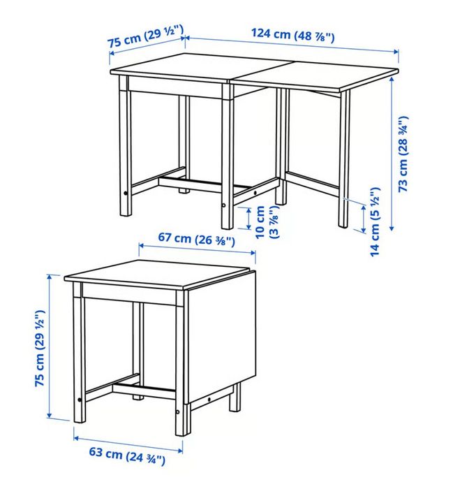 Mesa IKEA Piintorp Abas reabatív/pernas articuladas, na cor castanho claro com velatura.