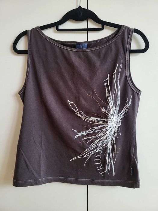 Top Castanho com Bordado - Trussardi