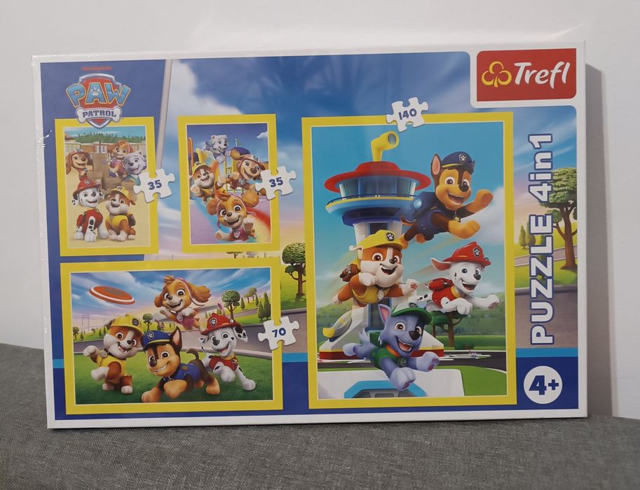 Nowe Puzzle 4 w 1 Trefl Psi Patrol prezent Mikołajki