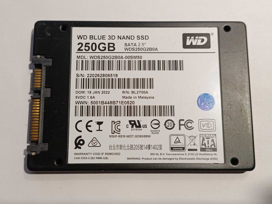 250Gb SSD диск Western Digital Blue 2.5" SATA3