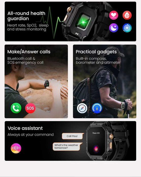 Умные часы HAYLOU IRON N1 НОВИНКА! Bluetooth, 5 АТМ батарея 30 дней