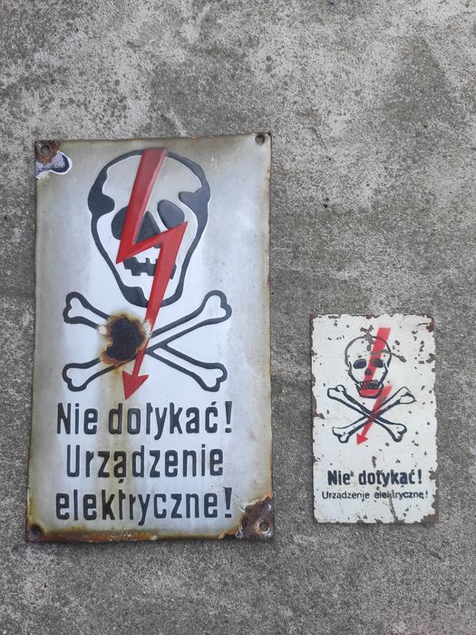 Tabliczki czaszka nie dotykać prl loft ozdoba