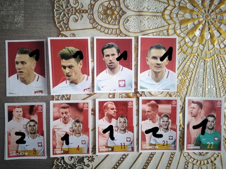 Karty kolekcjonerskie i naklejki z piłkarzami Panini