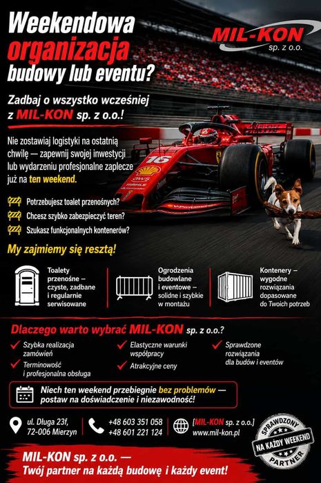Toalety przenośne Szczecin MIL-KON nr 1 w Szczecinie