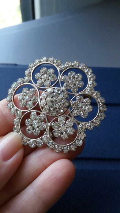 Брошь советы серебро хрусталь