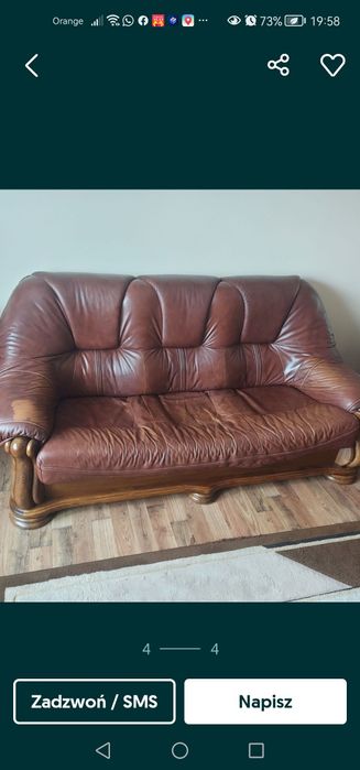 Kanapa skórzana w bardzo dobrym stanie